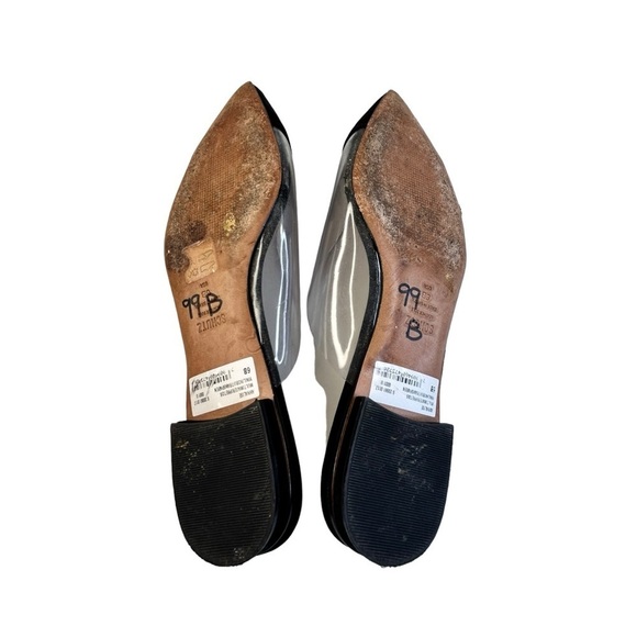 Schutz ‘Annalise’ Black Suede and Clear PVC Mules Falts Slides Size 6 - Picture 5 of 6